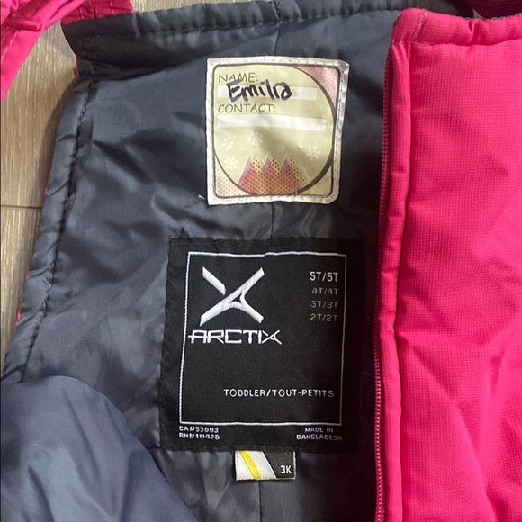 Arctix Pink Snow Bib Overalls Pants Winter Girks Size 5 Small Excellent Conditio - Picture 4 of 5